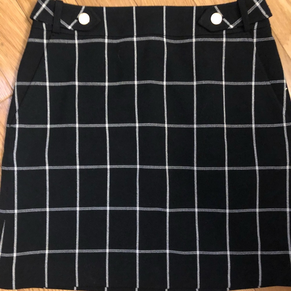 Black plaid mini skirt